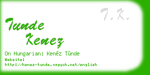 tunde kenez business card